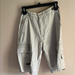 Ag Adriano Goldschmied Cream Cargo Shorts Relaxed Fit